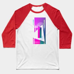 Geometric pop pink art deco abstract Baseball T-Shirt